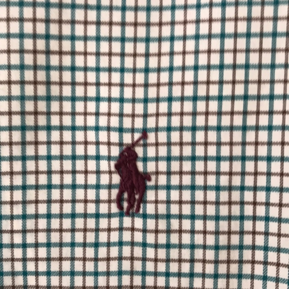 Ralph Lauren Brown and green small Checkered Men's Shirt
